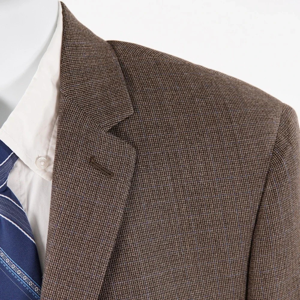 Ralph Lauren Blue Label Wool Silk Green Brown Check Blazer / Sport Coat 44R